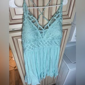 Women’s Plus Size 3x Blue Lace Padded Dress
